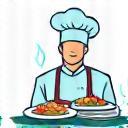 Icon depicting private chef experiences, chef's hat and plated gourmet meal